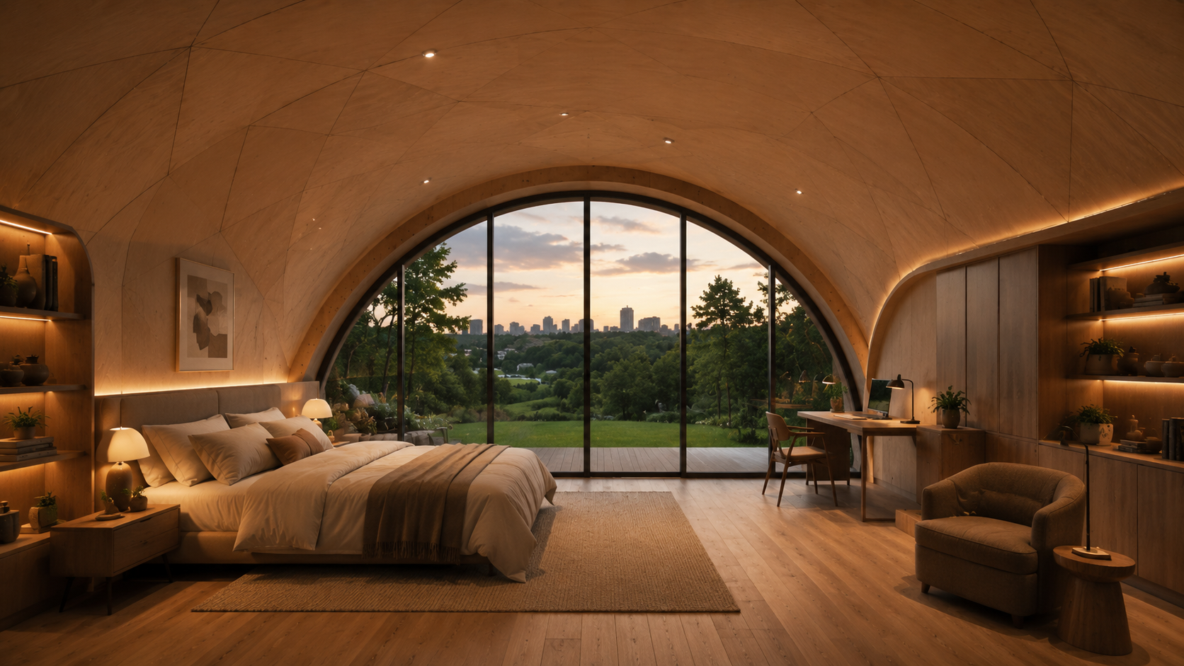 GEODOM concrete dome interior